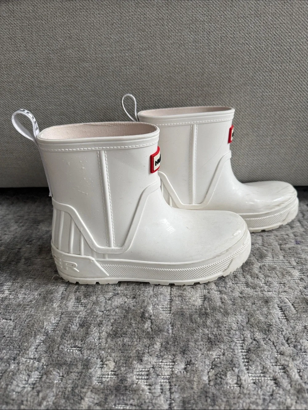 Hunter Kids White Short Rain Boots